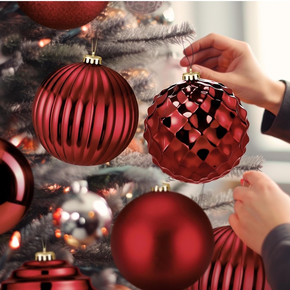 6 Pcs Extra Large 6 Inch Christmas Balls Ornaments Shatterproof Lightweight - Picture 6 of 7